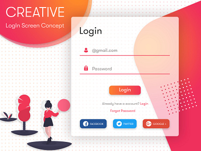 Login Screen Concept design graphic design illustrator logo photoshop photoshop template ux web webdesign website