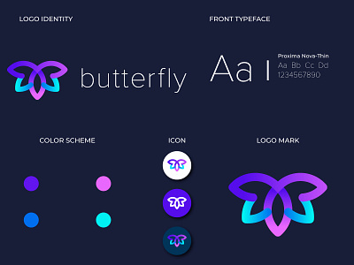 Modern Butterfly Logo Design | Butterfly Illustration app logo brand brand identity branding branding design graphic design logo logo design modern logo