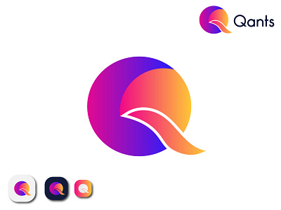 Modern Q Letter Logo|Qants Branding Design|Modern App Logo