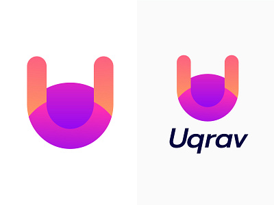 Modern U Letter Logo|Uqrav Branding Design|Modern App Logo