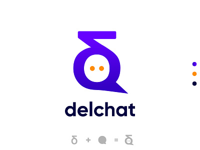 Chat Logo Design | Delchat App Logo | Modern App Logo abstract logo agency agency branding app icon app logo brand brand identity branding branding design chat app chat logo gradient logo graphic design logo logo design logo ideas logo inspiration modern design modern logo startup logo design