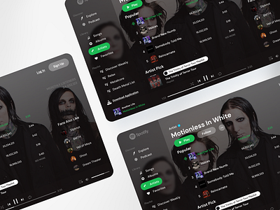 Music Streaming Web App - Redesign Spotify music redesign spotify streaming ui web