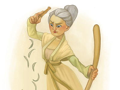 White Tea Witch character design illustration magic tea witches