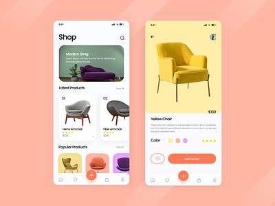 Furniture e-commerce App app design icon illustration logo typography ui ux vector