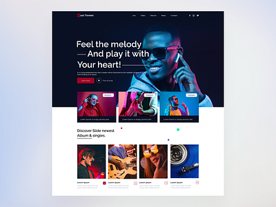 Music Web Design 3d aashish kumar animation app branding design graphic design icon illustration logo motion graphics storytale 2 typography ui upstream illustrations ux vector