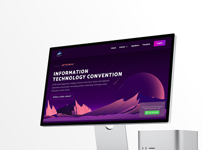 ICON - IT Event // Desktop Mockup 3d branding crypto dark dark mode dashboard design event illustration landing page logo nft shape software trend trending ui uidesign website website design