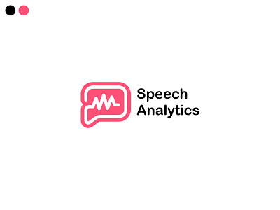 speech analytics logo concept app branding design logo minimal speech bubble