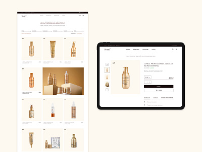 Beauty365 - e-commerce website concept 2021 beige black branding catalog cosmetics ecommerce figma ipad minimalism monochromatic stylish trends typogaphy ui uidesign ux uxdesign webdesign website