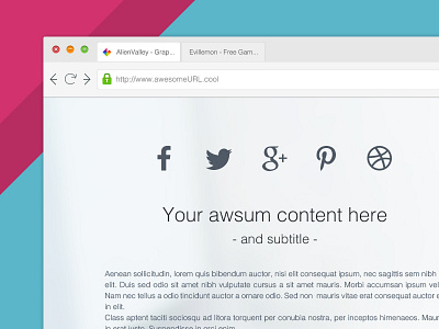 Freebie: Clean Browser Mockup browser clean gui minimal mockup social ui