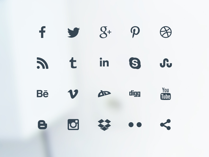 Freebie: Clean Social Media Icons by AlienValley on Dribbble