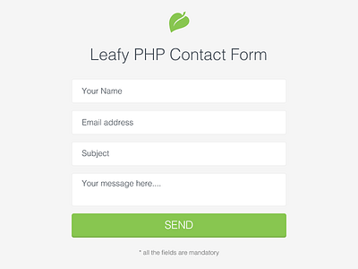 Freebie: Leafy PHP Contact Form contact contact form form freebie gui mail php ui