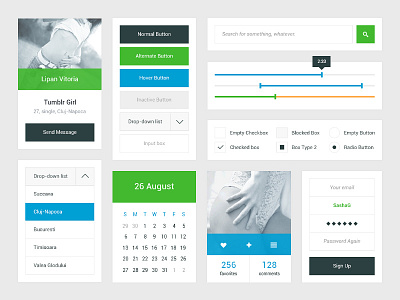 Freebie: Fresh UI Kit buttons design freebie fresh icons ui ui kit ux