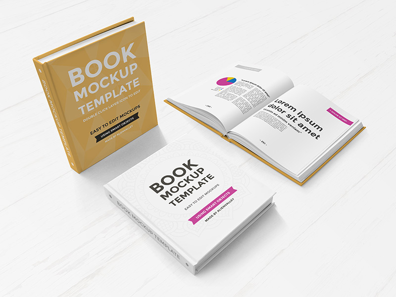 Download Freebie: Hardcover Book Mockup Set by AlienValley on Dribbble PSD Mockup Templates