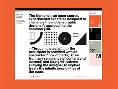 The Nontent – Participate Today! composition design editorial editorialdesign experiment graphicdesign grid gridsystem layout layoutdesign nontent play type typography