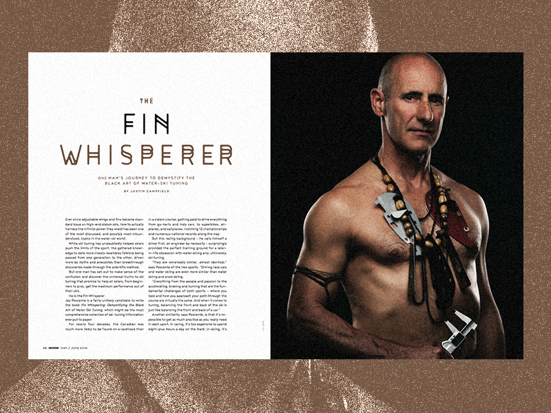 The Fin Whisperer editorial layout magazine type waterski