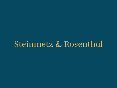 Steinmetz & Rosenthal — Logotype branding branding design identity identitydesign logo logotype type typography