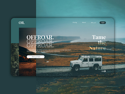 Offroad Landing Page art blur blurred background graphic design landing design landing page landing page concept ui ux web design web design inspiration website website design