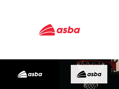 ASBA Logo basketball branding design flat icon illustration logo minimal typography vector
