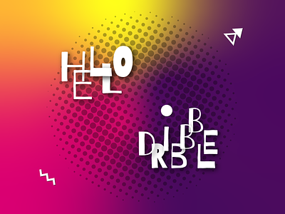 Hello, Dribbble! abstract background circle colorful design gradient graphic design illustration pattern vector vector halftone