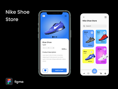 Nike Shoe Store Mockup branding design graphic design illustration illustrator logo minimal typography ui design uiux website