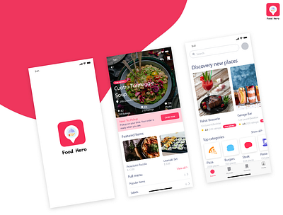 Food Hero App Mockup design mockups uidesign ux desgin uxui