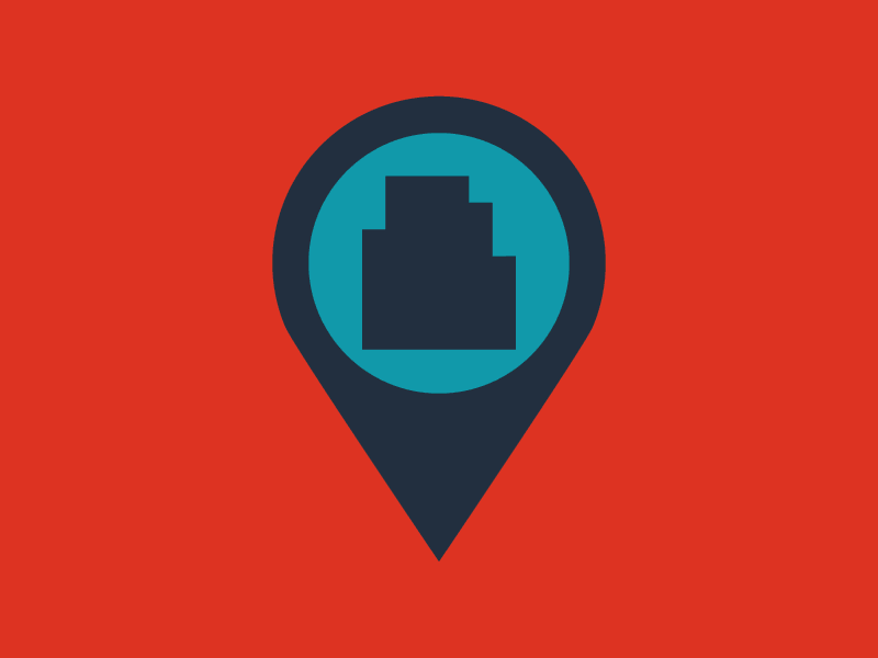 Animated Flat Icons: Location / Hotel animated gif digital design flat design gifs hotel icon location marker pin