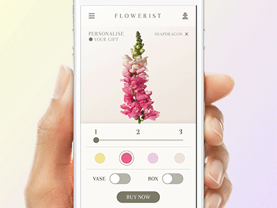 Flowerist App - Principle Animation #03 android app design ecommerce flowers interaction ios mobile principle ui