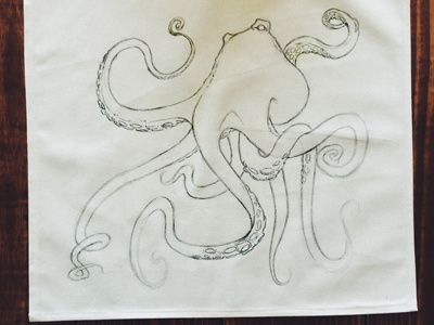 Octopus animal drawing flag illustration octopus pencil