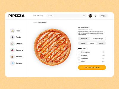 Pizza Web Design behance design typography ui ux design uxui uxuidesign web design webdesign website