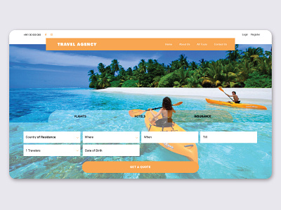 Travel Agency design digitalagency hero banner hero header menu menubar travel agency typography ui ux uxui uxuidesign web webdesign website