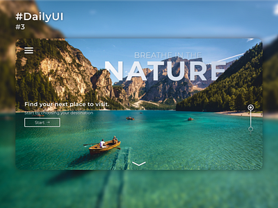 Landing Page | #DailyUI Challenge - Day 3 dailyui design lake landing landingpage mountains nature ui ux
