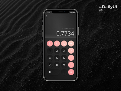 Calculator | #DailyUI Challenge - Day 5 app calculator dailyui dark design ui ux