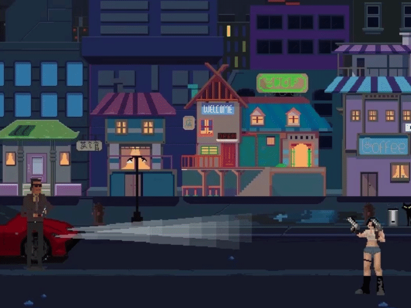 Night Fight Pixel Art 2d 2d art after effects animated animation art game game design illustration motion motion graphics pixel art