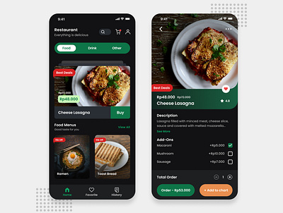 Restaurant Mobile App 🍛 app branding design drink food illustration restaurant typography ui uidesign uiux userinterface ux