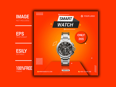 social media watch ads design banner design brochure design businesscard design facebook ad flyer template icon illustration instagram post instagram template logo design minimal social media banner vector