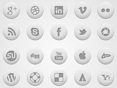 Crisp: Round Social Media Icon Set