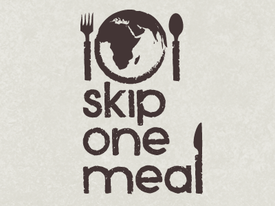 Skip One Meal 2 brown hunger logo non-profit rebound
