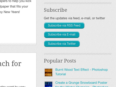 Subscribe blue buttons css3 sidebar