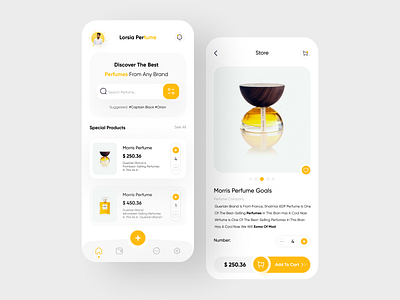 Perfume & cosmetics shop app UI design cosmetics ecommerce ecommerce app perfume shop shopping shopping app ui uiux