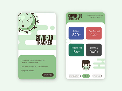 COVID-19 Tracker App clean corona covid covid19 light minimal mobile mobile app mobile ui ui ux
