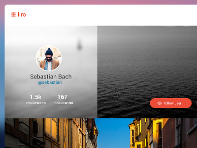 Web App UI- Full View in Attachment app application clean flat grid photo simple social ui ux web