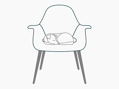 Mid-century modern puppy chair dog eames organic