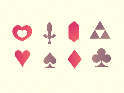 heart.spade.diamond.club cards illustration legend link mastersword of playing the triforce zelda