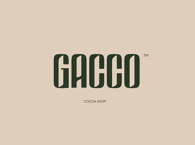 Gacco Cocoa Shop Logotype art branding design flat identity illustration lettering lettermark logo minimal typography vector