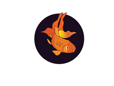 Gold Fish animation design flat icon illustration logo vector