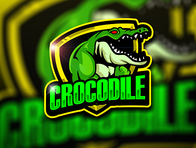 crocodile esportlogo illustration logo vector