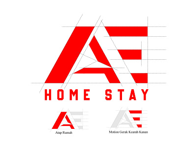 AE Home Stay branding design homestay logo