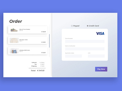 Daily UI 002 MyOrder checkout credit card checkout creditcard dailyui design minimal payment ui ux webdesign