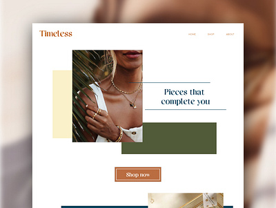 Daily UI 003 Timeless dailyui jewelry landing landingspage minimal web webdesign webshop website website design