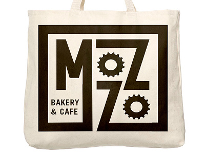 Rough Mozzo Mock bakery branding cafe cycling italian logo tote